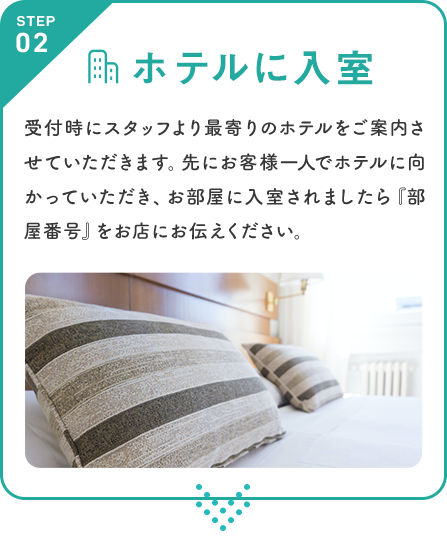 ホテルに入室